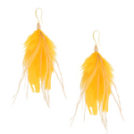 Serena Yellow Feather Earrings