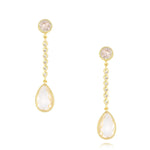 Milky Crystal Teardrop Earrings