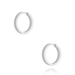 Modern Fusion Silver Hoop Earrings