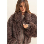 Faux Fur Plush Zippered Jacket