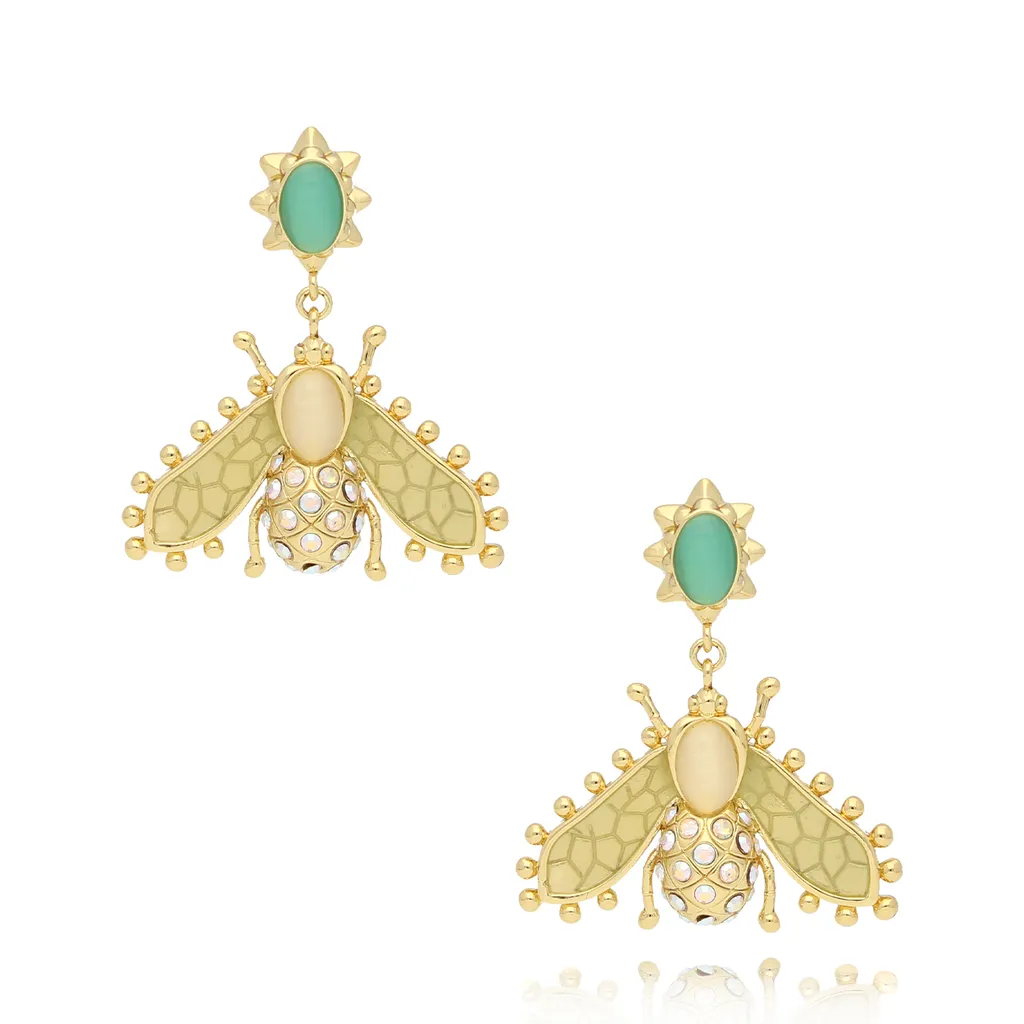 Percy Turquoise Gold Butterfly Earrings