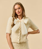 The Vienna Cream Bow Top