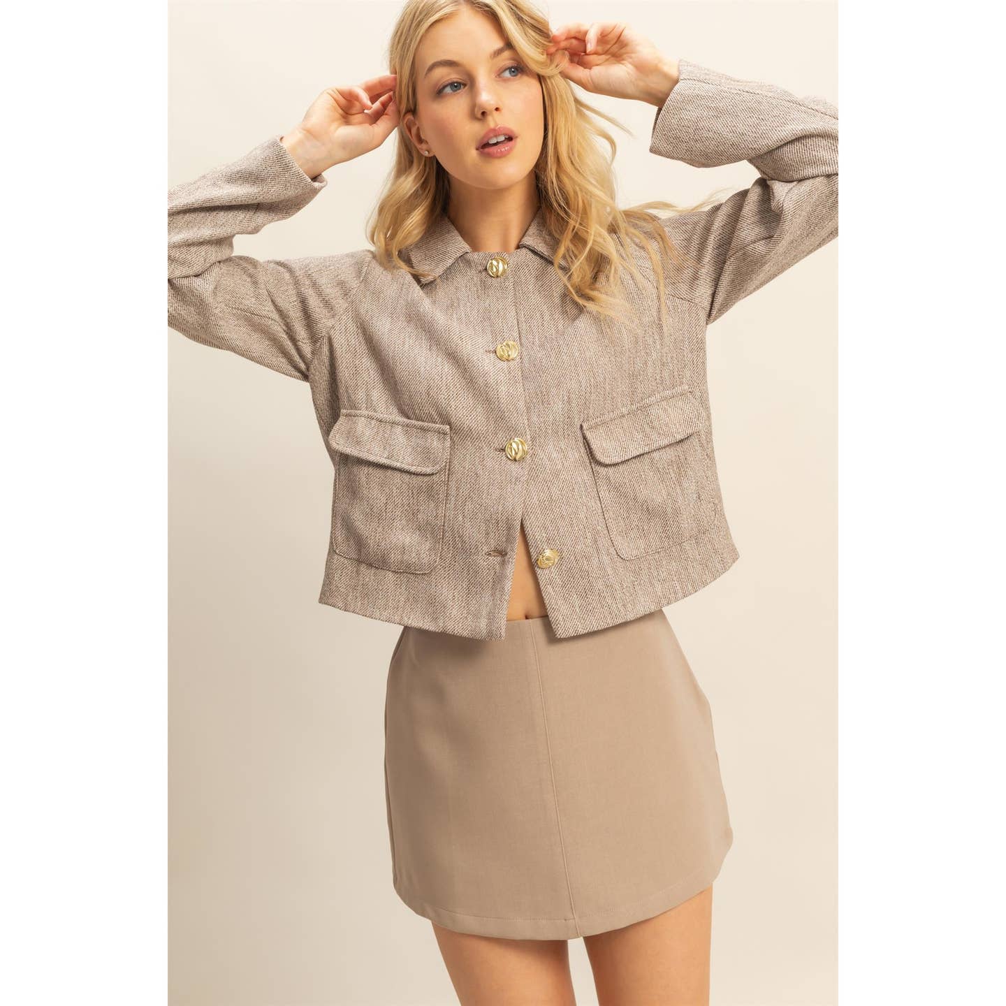 Brown Classic Textured Jacket