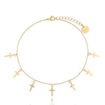 Rebecca Cross Gold Anklet