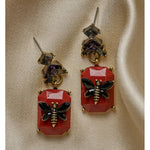 Emilie Bee Burgundy Earrings