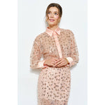 Champagne Rosé Sheer Sequin Shirt