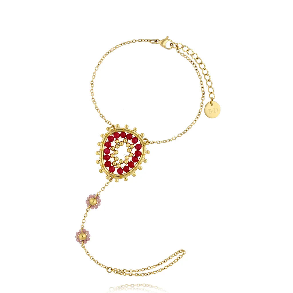 Bali Burgundy Ring Bracelet