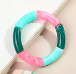 Tricolor Bracelet Green, Turquoise and Pink