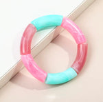 Tricolor Bracelet Pink, Turquoise and Dusty Rose