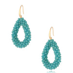 Luminous Matte Turquoise Crystal Earrings