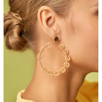 Chillout Beige Flower Crystal Earrings