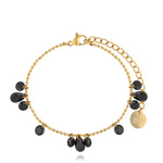 Gioia Black Crystal Stainless Steel Bracelet