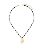 Black Crystal Moon Necklace