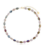 Lilac and Green Crystal Necklace Togue