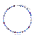 Blue and Iridescent Crystal Necklace Togue