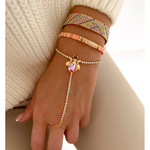 Mila Pink Beetle Ring Bracelet