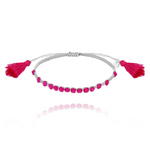 Tasha Fuchsia Silver Adjustable Bracelet