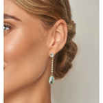 Aqua Sky Gold Dangle Earrings