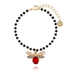 Ruby Red Beetle Bracelet