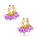 Lilac Gold Hoop Earrings