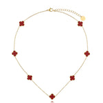 Burgundy Clover Necklace Clover