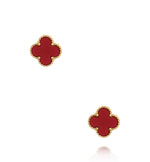 Burgundy Clover Stud Earrings