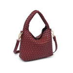 Burgundy Woven Vegan Leather Crossbody
