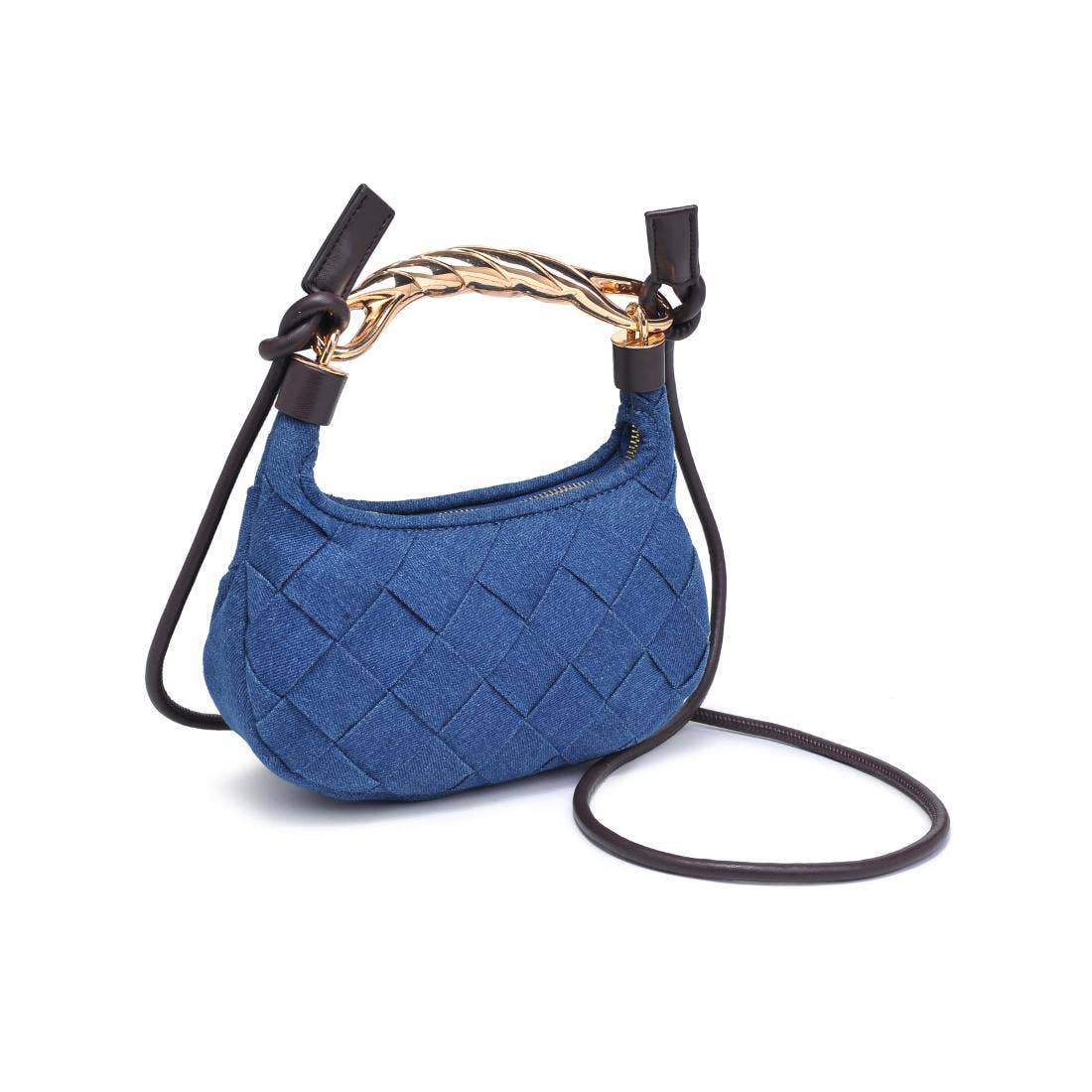 Denim Gold Handle Purse