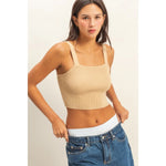 Ribbed Cropped Tank Top