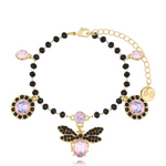 Pink and Black Dragonfly Bracelet