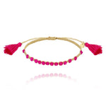Tasha Fuchsia Gold Adjustable Bracelet