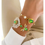 Rose Dragonfly Bracelet Lime