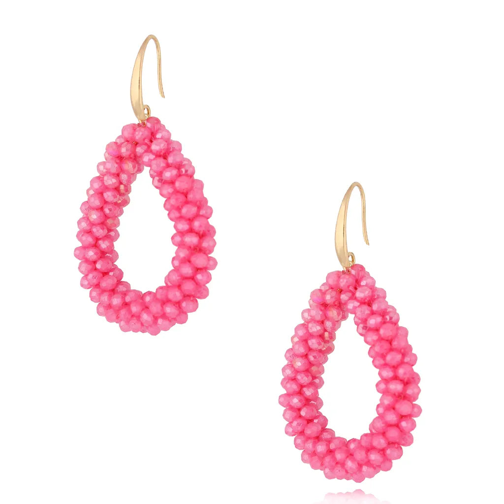 Luminous Raspberry Crystal Earrings