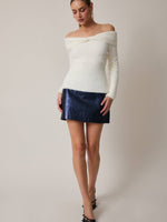 Foil Faux Leather Mini Skirt