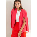 Hot Pink Silhouette Dressy Cape Blazer