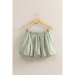 Sage Trendy High Waist Woven Bubble Skirt