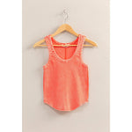 Coral Acid Washed Tank Top