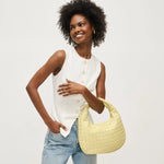 Butter Yellow Wendy Woven Shoulder Bag