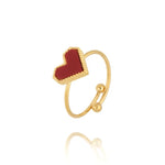 Burgundy Heart Ring