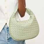 Sage Yellow Wendy Woven Shoulder Bag