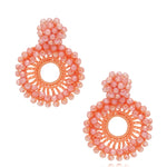 Luminous Peach Crystal Earrings