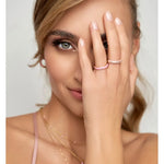 Lorelai Baby Pink Zirconia Crystal Gold Ring Size 7