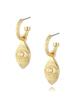 Pearl Gold Evil Eye Earrings