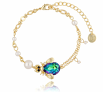 Mrs. Pearls and Green Beetle Bracelet