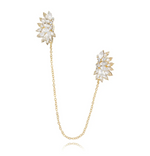 Honestly Clear Crystal Gold Brooch