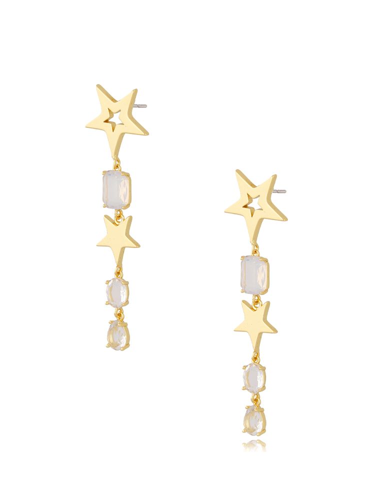 Long Audrey Dangle Earrings with Crystals and Stars