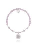 Purple Bracelet with Jadeite Stones