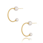 Proud Noble Steel Earrings with Pearl