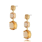 Champagne Crystal Gold Dangle Earrings