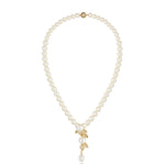 Pearl Necklace with Crystal Leaves